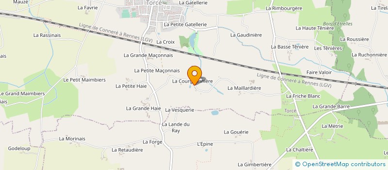 localisation de l'entreprise DE LA COURGEONNIERE  TORCE