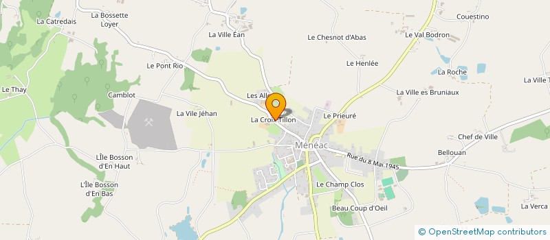 localisation de l'entreprise DE LA CROIX à MENEAC