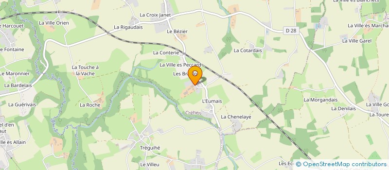 localisation de l'entreprise DE LA CROIX BRIAND  CREHEN