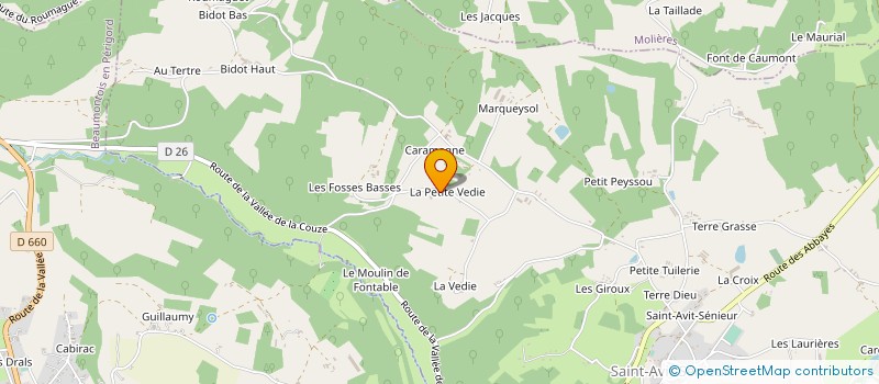 localisation de l'entreprise DE LA FONTAINE BLANCHE à BEAUMONTOIS EN PERIGORD