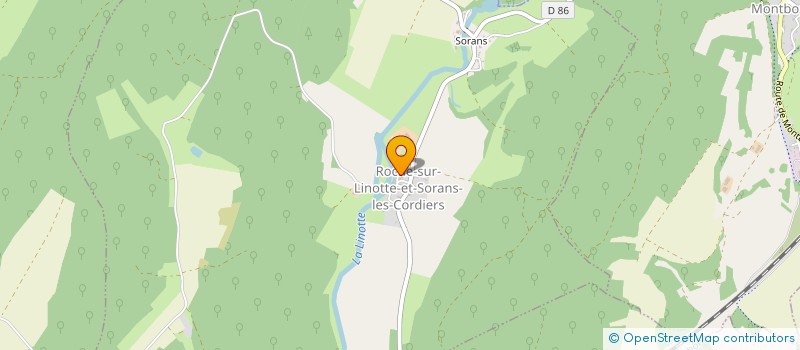 localisation de l'entreprise DE LA FOULTIERE  ROCHE-SUR-LINOTTE-ET-SORANS-LES-CORDIERS