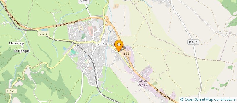 localisation de l'entreprise DE LA GARDELLE  LAISSAC-SEVERAC L'EGLISE