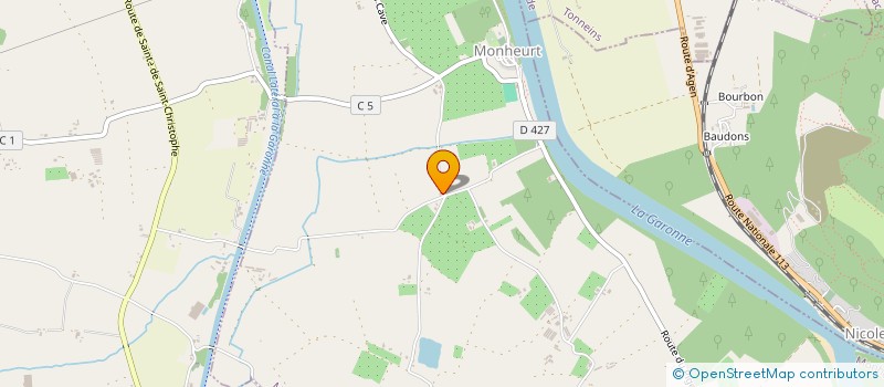 localisation de l'entreprise DE LA GRAVETTE  DAMAZAN