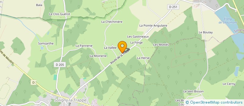 localisation de l'entreprise DE LA JARRETIERE à SOLIGNY LA TRAPPE