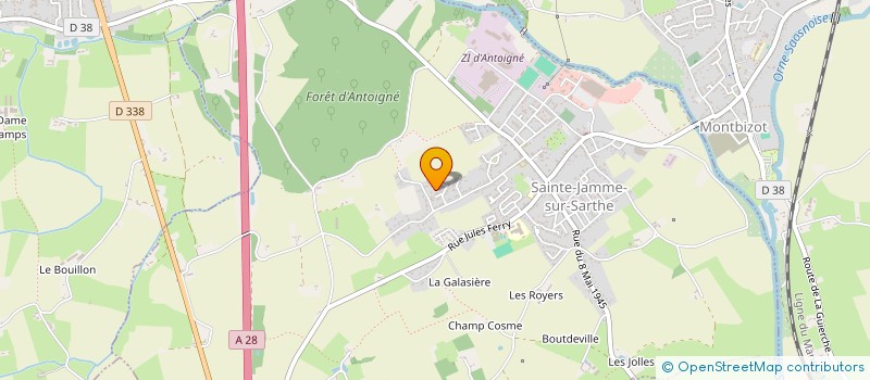 localisation de l'entreprise DE LA MAIN A L'AIGUILLE  SAINTE-JAMME-SUR-SARTHE