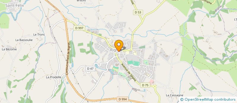 localisation de l'entreprise DE LA MURAILLE  RIGNAC