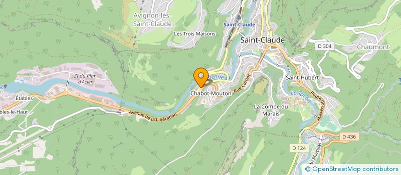 localisation de l'entreprise DE LA PATTE D OIE  SAINT-CLAUDE