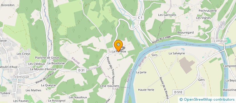 localisation de l'entreprise DE LA PENETIE à PAUNAT