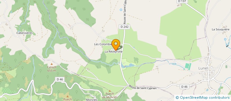 localisation de l'entreprise DE LA REVEYROLIE  SENERGUES