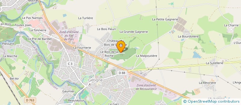 localisation de l'entreprise DE LA ROCHE  GETIGNE