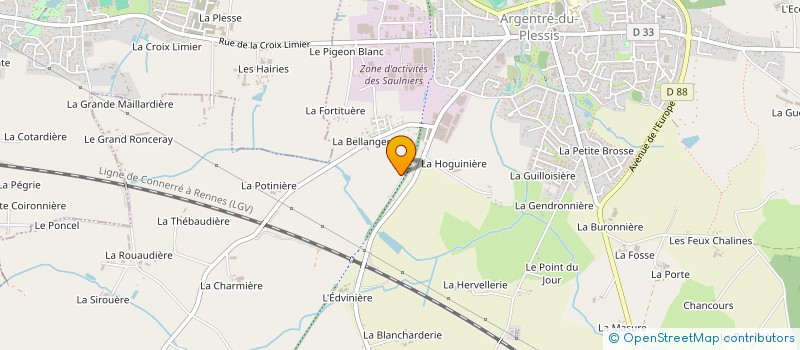 localisation de l'entreprise DE LA ROUVRAIS SARL  ARGENTRE-DU-PLESSIS