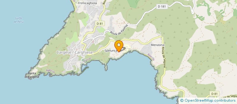 localisation de l'entreprise DE LA SPELONCA à CARGESE