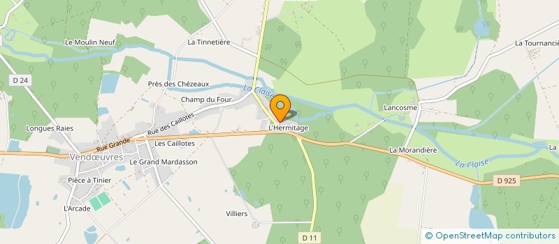 localisation de l'entreprise DE LA TINETIERE à VENDŒUVRES