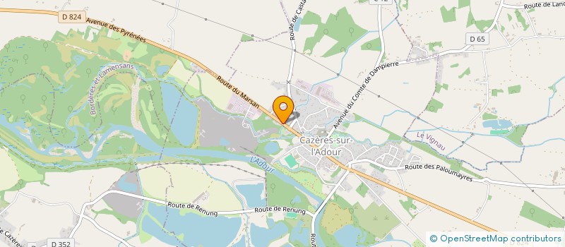 localisation de l'entreprise DE LA TOQUE A L'ASSIETTE  CAZERES-SUR-L'ADOUR