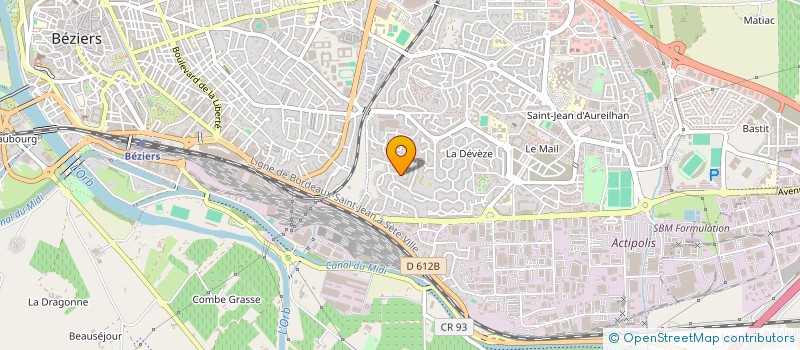 localisation de l'entreprise DE LA VOIE A  BEZIERS