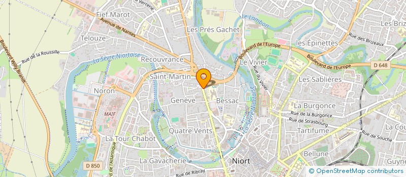 localisation de l'entreprise DE LATTRE 88 à NIORT