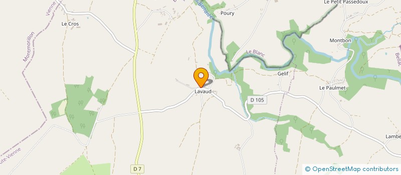 localisation de l'entreprise DE LAVAUD  LUSSAC-LES-EGLISES