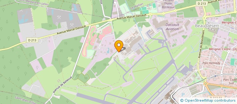 localisation de l'entreprise DE MAINTENANCE AERONAUTIQUE  MERIGNAC