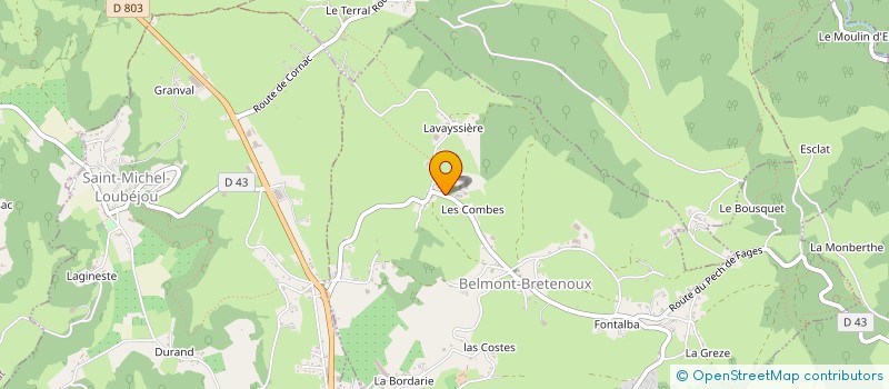 localisation de l'entreprise DE MARTIGNAC à BELMONT-BRETENOUX