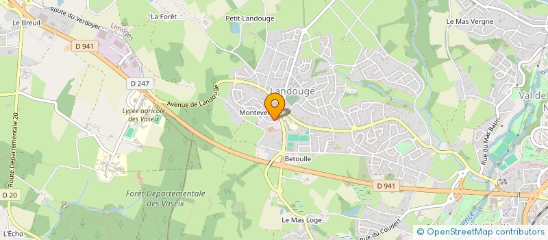 localisation de l'entreprise DE MONTEVERT à LIMOGES