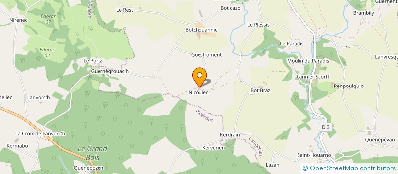 localisation de l'entreprise DE NICOULEC à LANGOELAN