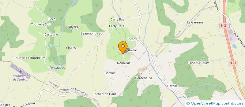 localisation de l'entreprise DE NOUAILLAC  SAINTE-COLOMBE-DE-VILLENEUVE