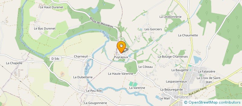 localisation de l'entreprise DE PUYRAJJOUX à BELABRE