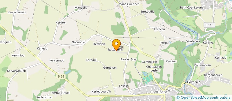 localisation de l'entreprise DE RESTREZERCH  PONT-SCORFF