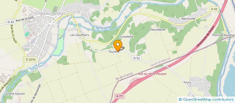 localisation de l'entreprise DE TOUVENT  CHATEAU-LANDON