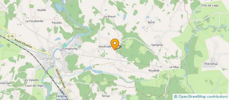 localisation de l'entreprise DE VEDELOUX  CORGNAC-SUR-L'ISLE