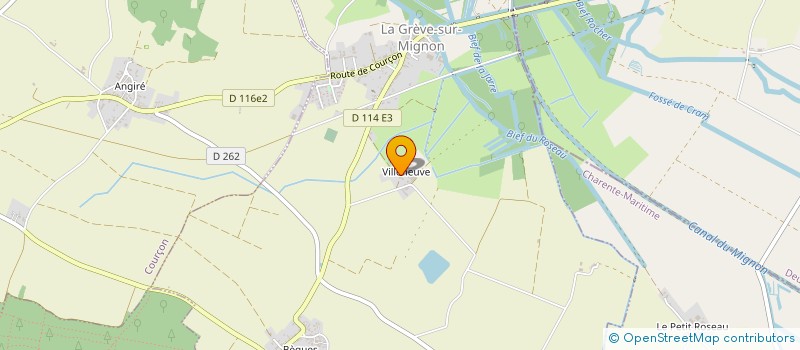 localisation de l'entreprise DE VILLENEUVE  LA GREVE-SUR-MIGNON