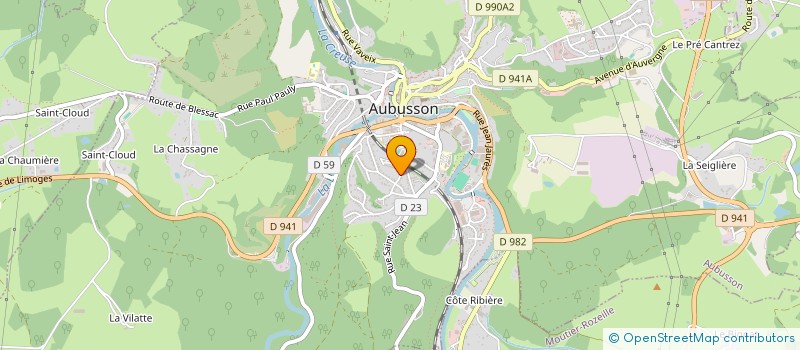 localisation de l'entreprise DE WEYER à AUBUSSON