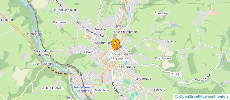 localisation de l'entreprise DEBEAUPTE 87 à SAINT-LEONARD-DE-NOBLAT