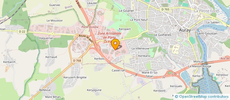 localisation de l'entreprise DEC EAU PISCINES à AURAY