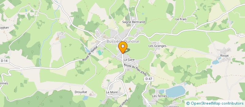 localisation de l'entreprise DECAP'CREUSE à BUSSIERE-DUNOISE