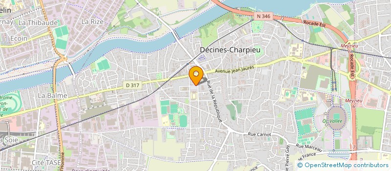 localisation de l'entreprise DECINES RUGBY LEAGUE  DECINES-CHARPIEU