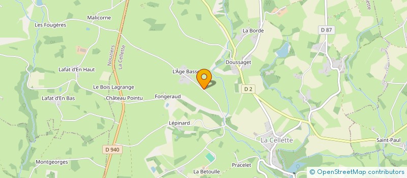 localisation de l'entreprise DECLIC NORD CREUSE  LA CELLETTE
