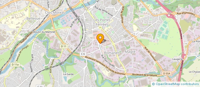 localisation de l'entreprise DECO ROSINE à LIMOGES