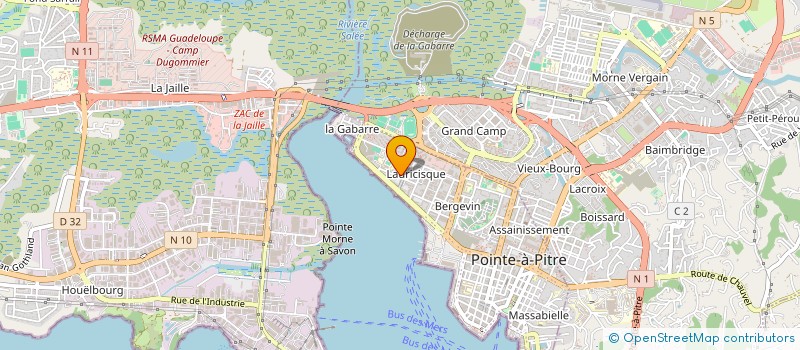 localisation de l'entreprise DECOLAND-PUB à POINTE-A-PITRE