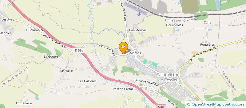localisation de l'entreprise DECOMBE METALLERIE à SAINT-VICTOR-DE-CESSIEU