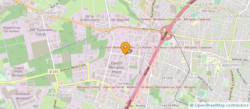 localisation de l'entreprise DECORATION AGENCEMENT MOBILIER AQUITAINE à MERIGNAC