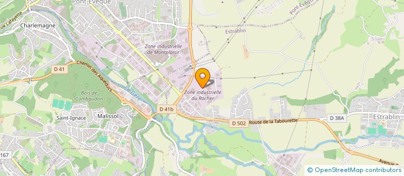 localisation de l'entreprise DECOTILES à ESTRABLIN