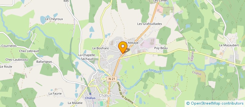 localisation de l'entreprise DEEN VELO-CHASSE-PECHE à CHALUS