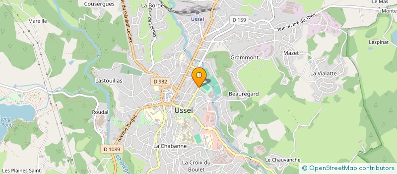 localisation de l'entreprise DEFENSE BIENS FAMILIAUX COTES PORT DIEU à USSEL