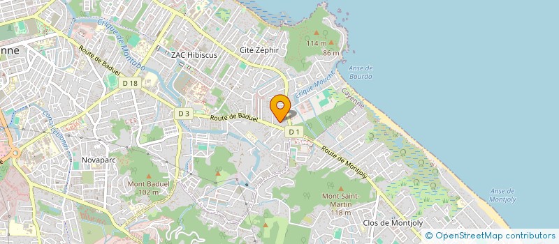localisation de l'entreprise DEFI BAT à CAYENNE