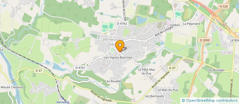 localisation de l'entreprise DELBRU PAILLER ACTES INFIRMIERS 7J/7 à VERNEUIL-SUR-VIENNE