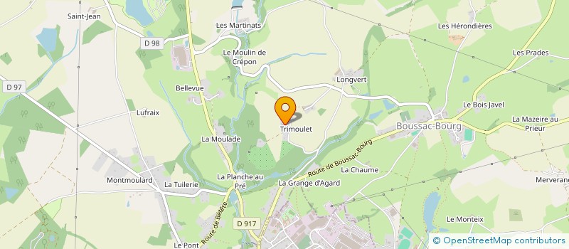 localisation de l'entreprise DELI'CREUSE  BOUSSAC-BOURG