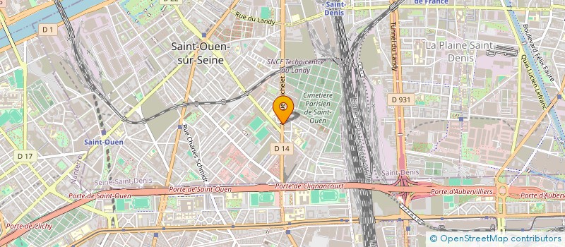 localisation de l'entreprise DELICES MICHELET à SAINT-OUEN-SUR-SEINE