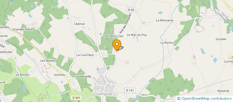 localisation de l'entreprise DELOUIS FILS à CHAMPSAC