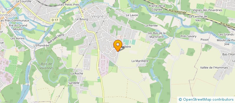 localisation de l'entreprise DELPHINE ET BERTRAND à VEIGNE